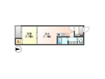 OKIMI HOUSE(1DK/3階)の間取り写真