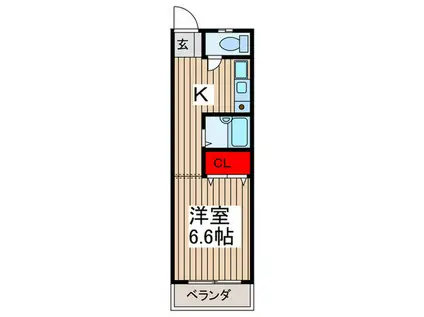 ボナールICHIKAWA(1K/1階)の間取り写真