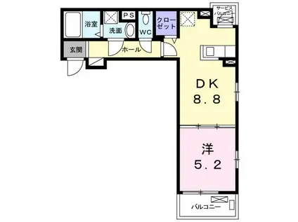 シェーネパルクIII(1DK/3階)の間取り写真