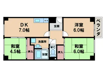 レジデンス・トーア(3LDK/4階)の間取り写真