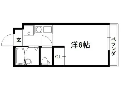 ヴィラ興戸(ワンルーム/2階)の間取り写真
