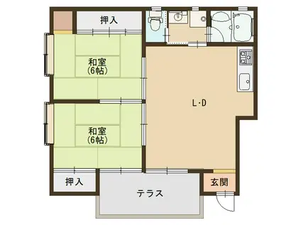 メゾンジュメルB(2DK/1階)の間取り写真