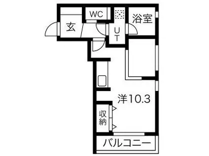 MINA八事石坂(1DK/3階)の間取り写真