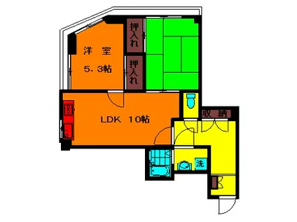 クリスタルハイツ(2LDK/3階)の間取り写真