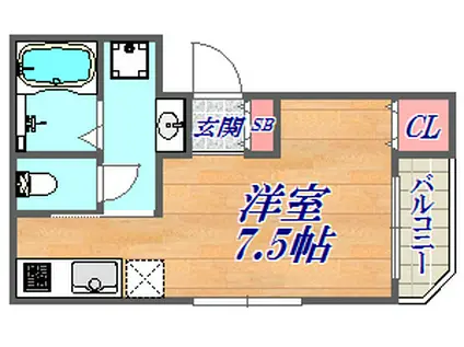 ワコーレヴィータ神戸上沢通サウス(ワンルーム/3階)の間取り写真