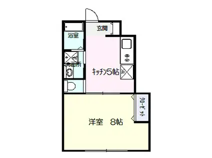 ミルフィーユ(1K/2階)の間取り写真