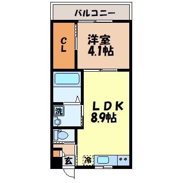 MODERN PALAZZO グランM(1LDK/2階)の間取り写真