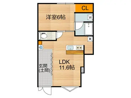 YOSHITOMI BASE(1LDK/1階)の間取り写真