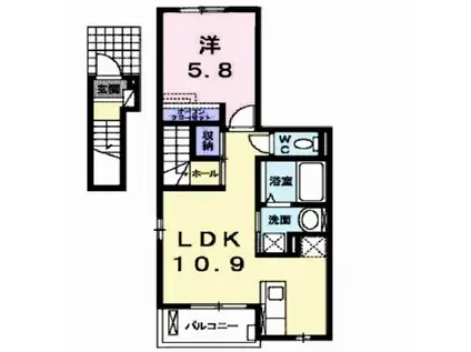 ベルハウス 安積(1LDK/2階)の間取り写真