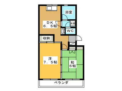 プレミオーレ(2DK/4階)の間取り写真