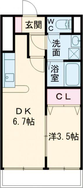 グレイス(1DK/2階)の間取り写真