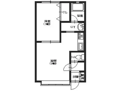 日吉パーソンズII(1LDK/2階)の間取り写真