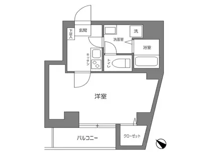 ALATO王子(1K/10階)の間取り写真