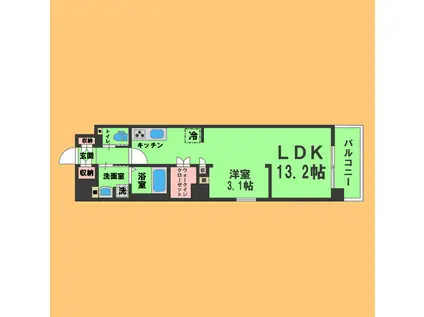 THE GD ONE(1LDK/6階)の間取り写真