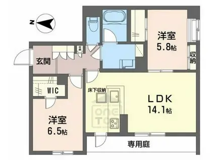 シャーメゾン クレスト ライフ(2LDK/1階)の間取り写真