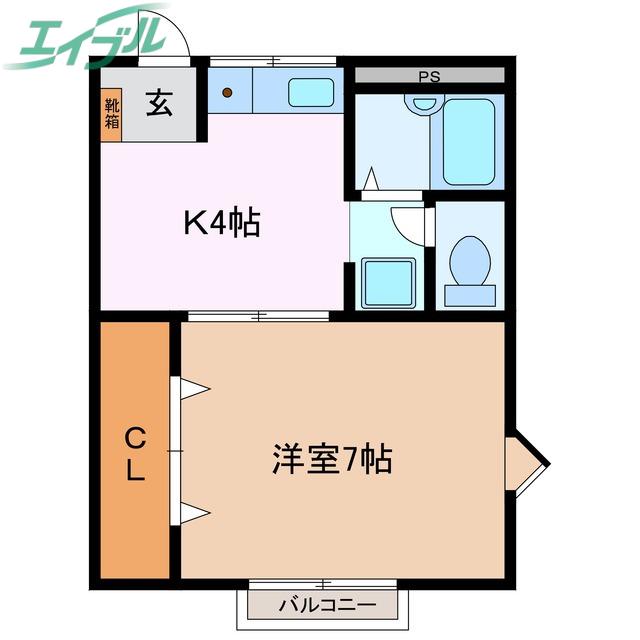 メバルステート(1K/2階)の間取り写真