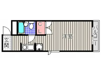 大紘ビル(ワンルーム/2階)の間取り写真