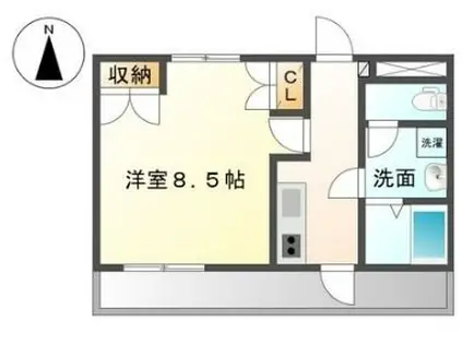 メルヴェール(1K/1階)の間取り写真