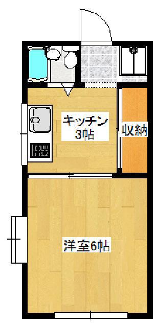 あさひハイツ(1K/2階)の間取り写真