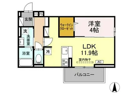 D-ROOMアプロ富士河口湖町II(1LDK/1階)の間取り写真