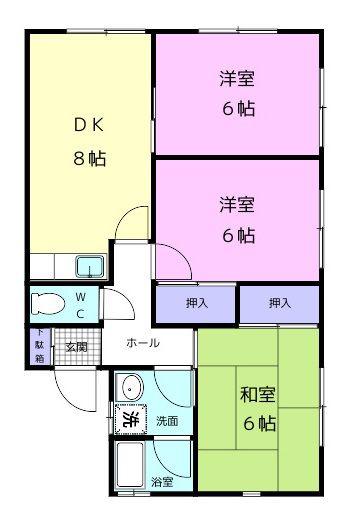 シティハイツ吉森II(3DK/2階)の間取り写真