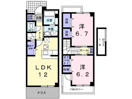ソル・レヴェンテ(2LDK/1階)の間取り写真