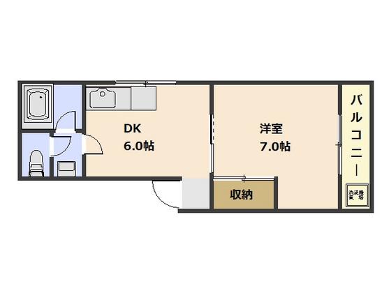 山本マンション(1DK/4階)の間取り写真