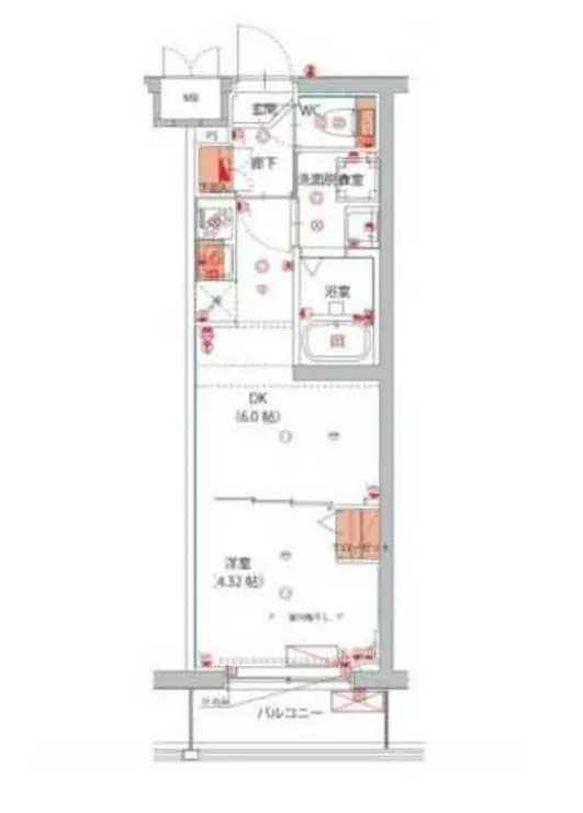 ハーモニーレジデンス新宿四谷 5階階 間取り