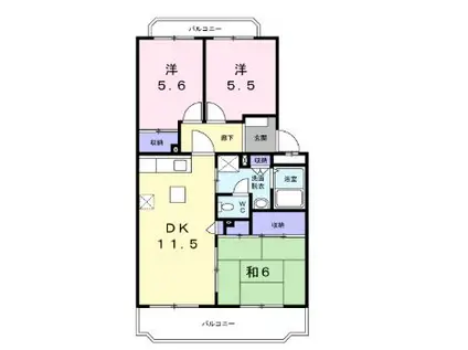 D.Y.東戸塚(3LDK/3階)の間取り写真