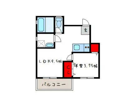 パインコート(1LDK/2階)の間取り写真