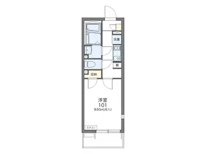 レオネクスト福寿草(1K/1階)の間取り写真