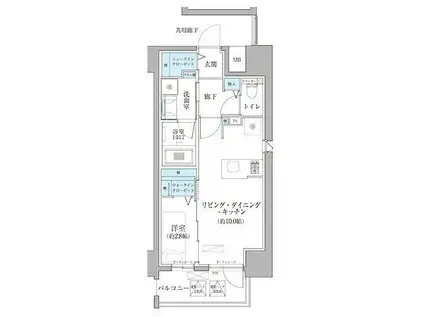TENAS今池(1LDK/9階)の間取り写真