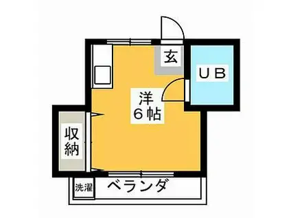 不器ハイツ(ワンルーム/2階)の間取り写真