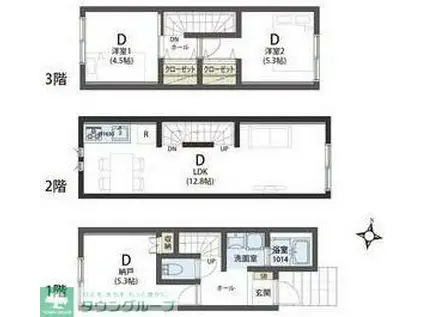 THESIESTA唐木田TERRAVENE(3LDK/1階)の間取り写真