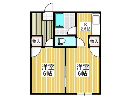 エトワール向山(2K/1階)の間取り写真