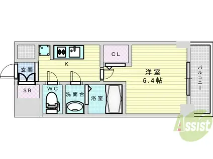 プレサンス新大阪ジェイズ(1K/11階)の間取り写真