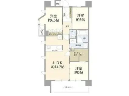 イニシア志木(3LDK/4階)の間取り写真