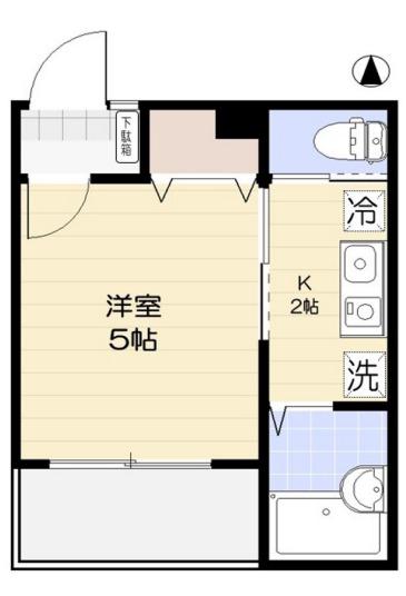 メルディア竹ノ塚2丁目II(1K/2階)の間取り写真