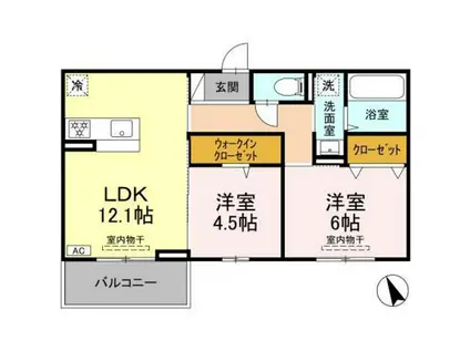 セジュールST B棟(2LDK/3階)の間取り写真