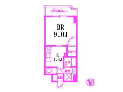 チェリーコート岡野(1K/6階)の間取り写真