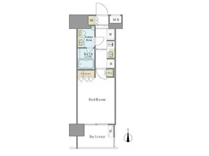 BRILLIA IST清澄白河(1K/9階)の間取り写真