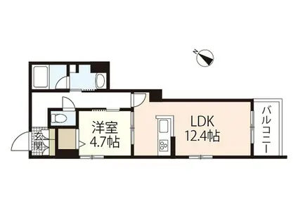 メゾンエクセラン(1LDK/2階)の間取り写真