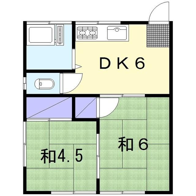 丸美荘(2DK/1階)の間取り写真