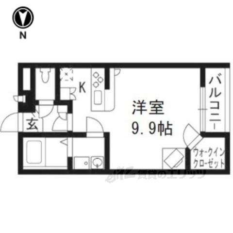レオパレス罧原(ワンルーム/1階)の間取り写真
