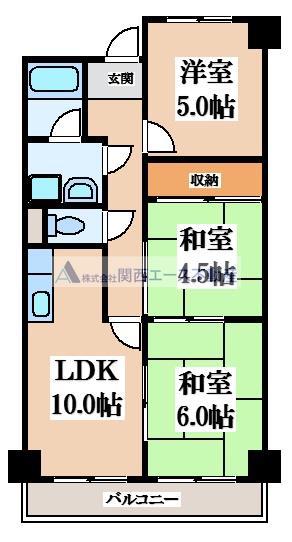 コンフォートステージII(3LDK/3階)の間取り写真