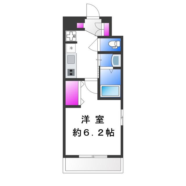 LUXE布施南II(1K/4階)の間取り写真