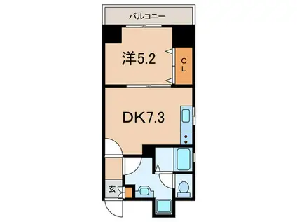 オーベルジュ甲南(1DK/2階)の間取り写真