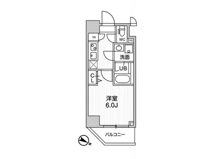 ALTERNA横濱阪東橋(1K/7階)の間取り写真