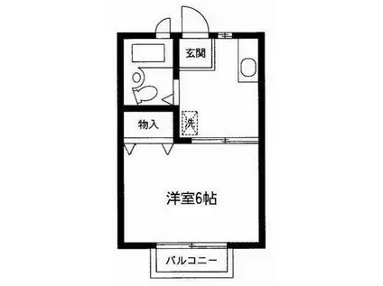 カサティント(1K/1階)の間取り写真