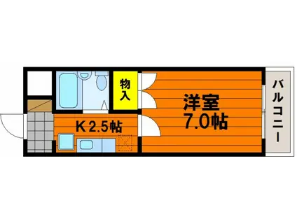 ラヴェスパ(1K/4階)の間取り写真